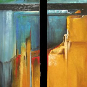 9 DIPTUXO TOIXOS STO KITRINO ladi se mousama 90X60